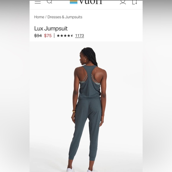 Vuori Lux Jumpsuit sz S
Color: Stone Heather - Picture 2 of 11
